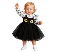 164 - Vestito da zucca per bambini, in cotone, autunno, inverno, a maniche lunghe, tutù, con scollo rotondo e volant, maniche ad aletta, simpatico gatto, gonna in tulle, per Halloween, carnevale e