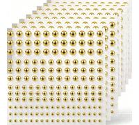 1650 pezzi di adesivi di perle autoadesivi, 4 misure, decorazione di gioielli di perle bianche per viso, corpo, unghie, capelli, telefono, arti e mestieri, 0,12 pollici/0,16 pollici/0,20 pollici/0,24