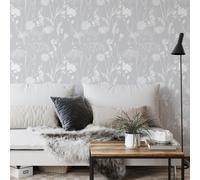 165581 Grigio Carta da Parati Floreale Olmaria Stile By Catherine Lansfield