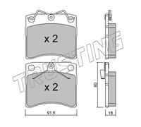 166.1 TRUSTING Kit pastiglie freno, Freno a disco per VW
