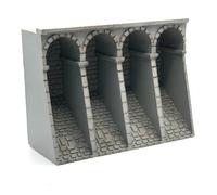 1666DM HO Muro di contenimento in pietra con pliastri scala H0 1:87