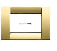 16733.32 PLACCA METALLO 3 MODULI ORO LUCIDO IDEA CLASSIC VIMAR