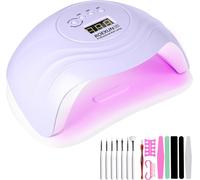 168W Lampada Unghie LED Uv,Lampada per Unghie Con 4 Impostazioni Timer,Asciugatr