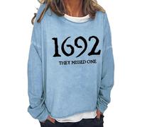 1692 Ti sei perso una felpa di Halloween 1692. Hai perso una camicia a maniche lunghe -Girocollo Manica Lunga Maglione per Teen Girl, Blu, M