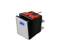 16A High Current Rocker Switch 4pin Aluminum Panel Waterproof IP65 with LED 9-24V Drawing Process, Aluminum Oxidation of Key(Blue(Silvery Panel),110V)