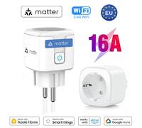 16A Matter EU WiFi Smart Socket Elettrodomestico Mini Smart Plug Adattatore APP Controllo timer Funziona con HomeKit Siri Alexa Google