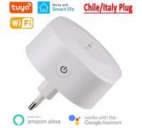 16A Wifi Smart Plug Italia Cile Presa di alimentazione con timer Caricatore USB Tuya SmartLife APP Controllo vocale Funziona per Google Home Alexa