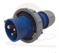 16amp IP67 Nominale 240v 2P + Mi Ceeform Cavo Attacco Blu Maschile Spina 3 Palo.