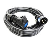 16amp Nero Eventi Ceeform Commando Power Cavo. (3x1.5mm) 240v H07RN-F Gomma