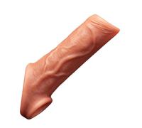 16cm Carne colore Penis Manica con Cock Ring Riutilizzabile Super Realistico Soft Cock Manica Dildo Ingrandisci Penis Silicone Ingrandisci Maniche per Uomini Giocattoli Sesso Adulti
