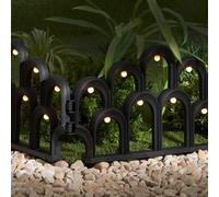 16er Set LED Solare Steccato 720cm Bordo Del Prato Plastica Bordo per Vasi Letto