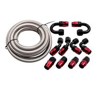 16FT AN10 Kit tubi linea gas olio combustibile acciaio inox + Adattamento