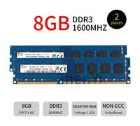 16GB 2x 8GB 4GB 2GB DDR3 PC3L-12800U 1600MHz 2Rx8 1.35V DIMM RAM Per SKHynix IT