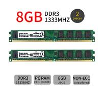 16GB (2x 8GB) 4GB DDR3 1333MHz PC3-10600U PC Memoria Intel DIMM per Kingston IT