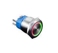 16MM 19MM 22MM Double Colors LED Metal Push Button Switch Waterproof Lamp Doorbell Car Boat Momentary Latching 6V 12V 24V 220V IDGTTLDF(Red and Blue,22MM_12-24V)