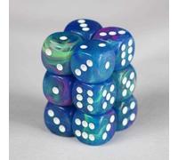 16mm d6 Dice Block: Festive Waterlily with White