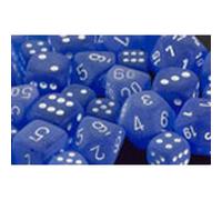16mm d6 Dice Block: Frosted Blue with White