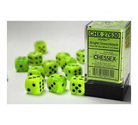 16mm d6 Dice Block: Vortex Bright Green with Black