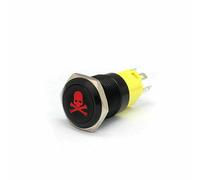 16mm LED Pulsante clacson Interruttore momentaneo metallo per auto barca 12V/24V