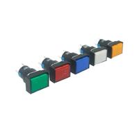 16mm Rectangular Power Push Button Switch with Lamp LA16-J-11D Self Reset Momentary Latching Fixed Lock 5 Pins LA16-J-11S Latching(Blue, 6V) Switches
