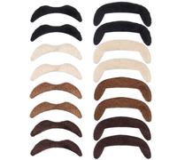 16Pcs 60s 70s autoadesivi finti baffi bastone su uomo classico manubrio baffi nero marrone bionda falso capelli facciali