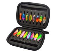 16pcs Colorful Metal Spinner Baits Set Trout Fishing Lures Sequins with Hook Hard Crankbaits Endurin