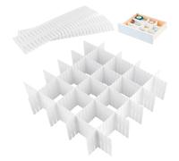 16PCS Divisori per Cassetti Regolabili in Plastica,32x7Griglia Organizer Armadio o Desktop,Separatori per Cassetti,Divisori Organizzatori Modulare,per Riporre Vestiti,Cosmetici e Forniture per Ufficio