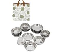 16pcs In Acciaio Inox BBQ Piatto Zuppa Bacino Set Campeggio Stoviglie Multiuso Dinnerwares Per All'aperto Pasti E Picnic Outdoor BBQ Piatto Set
