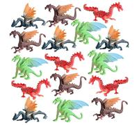16Pcs Mini Dragons, Realistic Plastic Ancient Flying Dragon Figure for Science Project & Cake Topper, Early Educational Model for Toddlers KidsMini Dragons