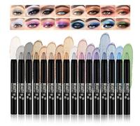 16Pcs Ombretto Stick Occhi, Matitone Ombretto Occhi, Set di Matite Ombretti Glitter, Lunga Durata e Waterproof, Impermeabile Shimmer Ombretti Stick, Colore Intenso Tutto il Giorno