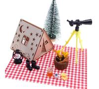 16pcs Set Completo per Porta del Gnomo, Mobili in Legno a Forma di Gnomo Natalizio, Accessorio per Porta del Gnomo, Elfo Natale Accessori