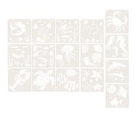 16pcs sotto il mare Stencil Ocean Creatures Template Pittura Spray Pittura