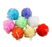 16pcs spugne per doccia in tinta unita con maglie morbide a sfera da bagno con