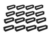 16pezzi Anello di Fissaggio per Cinturino in Silicone,Passanti Cinturino Orologio in Gomma,Anelli di Ricambio Neri,Anello di Fissaggio dell'Orologio,16mm/18mm/20mm/22mm,peruomini,donne,bambini