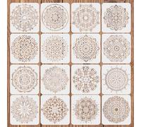 16pezzi Mandala Stencil,Mandala Stencil Mandala Dot pittura modelli Stencil per fai da te pittura arte decorativa Scrapbook Ornamenti- 20x20cm