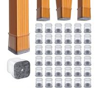 16pz/36pz Protezioni in silicone quadrate per le gambe di sedie, per pavimenti in legno duro, coperture per proteggere i pavimenti in legno, riducono il rumore (trasparenti) Grandi dimensioni (26-38 m