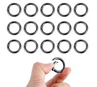 16pz di Clip a Molla o-Ring, Gancio a Molla Extra Piccolo Chiavi Mini Clip Rotonde Mini Clip a Scatto Rotonde Anelli Borse per Cinturini Portachiavi Borsetta Chiavi Artigianato (Nero)