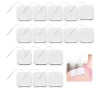 16Pz Elettrodi per Elettrostimolatore per Dispositivi TENS EMS, 40x40mm Elettrodi Ricambio Autoadesivi Connettore con Cavetti a Spinotto da 2mm
