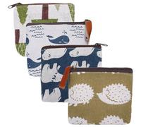 16Pz Sacchetti Canvas Cartoon Multiuso Per Cosmetici E Monete