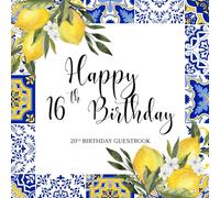 16th Birthday Guestbook: Positano and Amalfi Coast Themed - Mediterranean Style