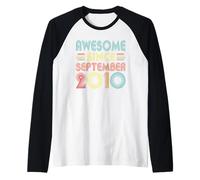 16th Birthday Idea Awesome Since September 2010 16 Years Old Maglia con Maniche Raglan
