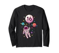 16th Unicorn Astronaut Space Birthday Maglia a Manica