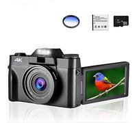 16X 48MP Digital Camera Face Detect Videocamera Selfile 4K for la fotografia Videocamera Vlog grandangolare Messa a fuoco automatica Webcam Film, registrazione, trasmissione(16G TF CARD,Only Filter)