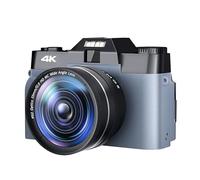 16X 48MP Digital Camera Face Detect Videocamera Selfile 4K for la fotografia Videocamera Vlog grandangolare Messa a fuoco automatica Webcam Regalo per principianti(64G TF CARD,With Lens-01)