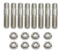 16x 8x M8 prigionieri di scarico for moto in acciaio inossidabile e dadi flangiati for Suzuki GT 550 750 for Ho.nda(8 set)