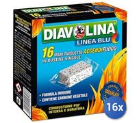 16x Bundle Diavolina Accendifuoco 16 Pz Maxi Lignite Blu'
