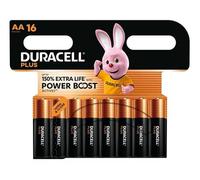16X Duracell AA Plus Power Boost Fino al 150% di Durata Extra (1 Blister Da 16 Batterie) 16 Pile Stilo (LR6/MN1500)