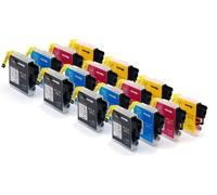 16x Inchiostro per Brother DCP-385c DCP-395cn DCP-585cw Comp. A LC-1100 Set