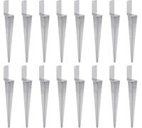 16x Supporto Universale per Pali da Incasso L, Supporto per Pali Zincato a Caldo, Manicotto per Pali, Supporto per Pali da Incasso, Guaina per Pali da Incasso, Supporto per Pali in Acciaio Argentato