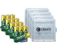 16x Varta Cell AA Batteria Mignon NiMH 2600 mAh 5716 Bulk + 4x Battery Box